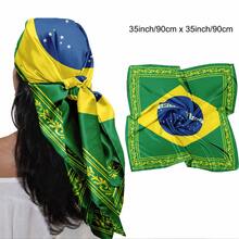 1PC Brazilian Flag Pattern Scarf For Women, Soft Head Scarf, Bandana, Hair Wrap, Neck Scarf, Shawl-Fashion Accessories For Women, For Sleeping, Travel - 彩色 - 查看 11