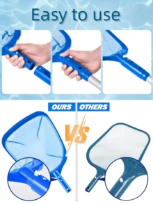 Autumn Pool Cleaning Kit, Portable Jet Pool Vacuum + Leaf Skimmer With 4-Section Extendable Pole, Underwater Debris Cleaning Set, Suitable For Above-Ground Pools, Hot Tubs, Pond Maintenance Accessories - Cleaning Tools - View 3