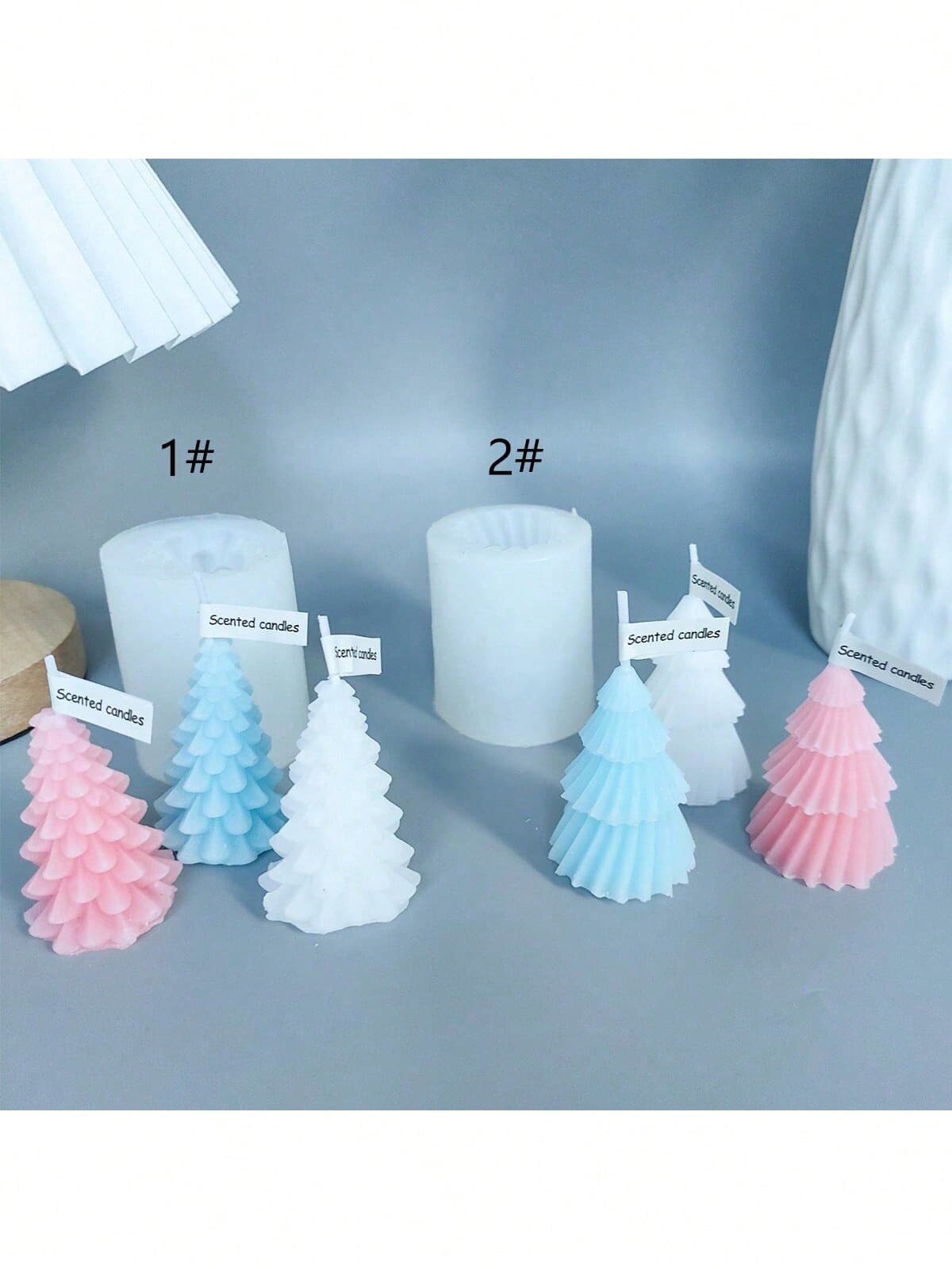 聖誕系列 聖誕樹香氛蠟燭矽膠模具 1件 DIY 樹脂石膏擴香石裝飾擺件模具 - 聖誕樹 - 查看 1