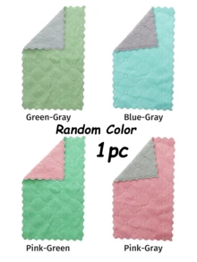 1/3/5 piezas Paños de limpieza de mezcla de poliéster multicolor antiadherentes y absorbentes, adecuados para cocina, baño, limpieza del hogar - Multicolor - Ver 12
