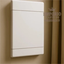 Caixa De Distribuição Branca 16 Disjuntores Din ou 12 disjuntores nema Quadro de Distribuicao de disjuntores - B - Visão 6