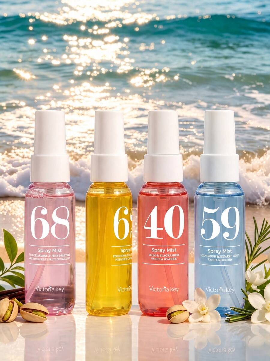 1/4/5pcs Brazilian Fragrance Spray,Air Freshener With Gift Box,Beach-Themed Digital Scent Mist.Includes Coconut,Vanilla,Etc.Naturally Fresh And Long-Lasting.Portable Design Suitable For Closets,Cars,And Travel.Ideal For Valentine's Day,Mother's Day - Multi-spice - View 1