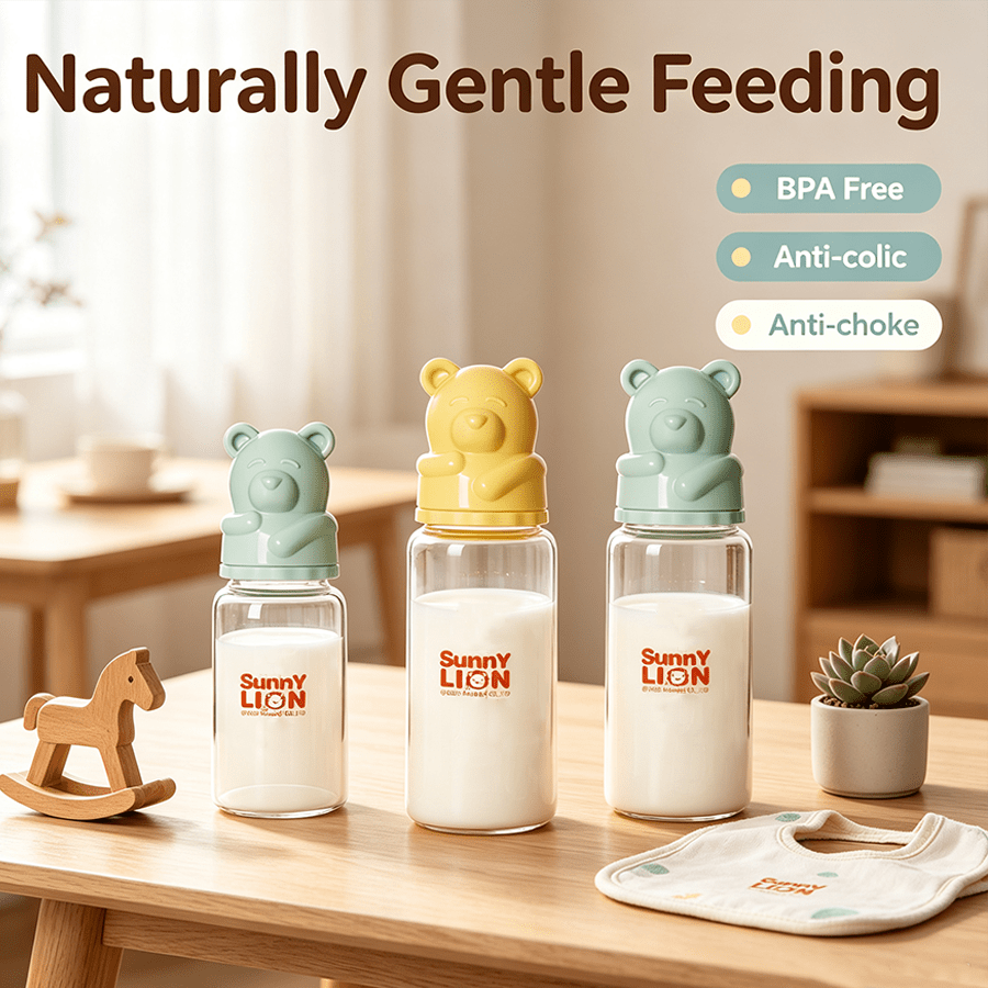 4pcs Glass Baby Milk Bottles, Heat-Resistant Up To 400°C, Suitable For High-Temperature Steam Sterilization, Soft Silicone Anti-Colic Nipples, Soft Material, Bite-Resistant, Gentle On Baby's Gums, 60ml For 0-1 Month, 120ml For 0-3 Months, 150ml For 0-6 Months, 240ml For 6 Months And Above
