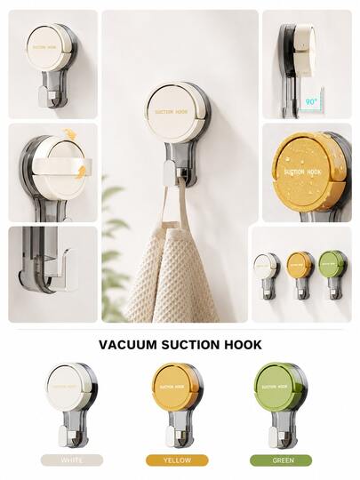 1 Stück Vakuum-Saughaken, starker Wandhaken ohne Bohren, wiederverwendbarer Klebehaken ohne Spuren, für Badezimmer, Dusche, Küche, Türrückseite, Handtuch, Mantel, Tasche, Aufbewahrungs-Organizer, platzsparender Hängeregal, Heimzubehör, Haushaltsartikel, Duschraum-Dekoration