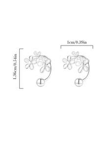 GLIMMER GI 1 Pair Women's Fashion Stud Earrings, S925 Sterling Silver Hypoallergenic Screw Back 3-Flower Design Elegant Elegant High-End Versatile Earrings New Style, Daily Wear/Vacation/Valentine's Day/Birthday Gift [Gift Box Included] - Silver - View 6