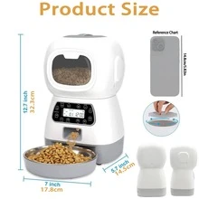 Automatic Pet Food Dispenser, 3.5L/118oz, Smart Pet Feeder, Cat Food Dispenser, With Stainless Steel Bowl, 4 Meals Per Day Scheduled Feeding, With Programmable Timer, Voice Recording Function, With Twist Lock Lid, Suitable For Daily Feeding Of Cats And Dogs - 3.5L - View 3