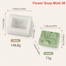 Flower Silicone Soap Mold Luxury Floral Embossed Soap Making Mold DIY Botanical Craft Mold For Handmade Soap Candle Wax Resin Art - Flower Mold - View 11