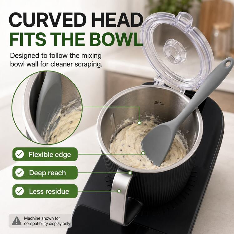 Thermomix 適用 TM7 TM6 TM5 TM31 矽膠刮刀，食物刮板勺匙，適用攪拌碗 - 灰色 - 查看 6