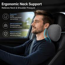 H&R Car Headrest Pillow Neck Support Cushion Ergonomic Driving Comfort Pad - Grey - View 2