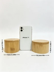 带盖竹制调味盒，极具吸引力的厨房香料罐，用于储存盐、调味品和香料，调味品收纳盒和储存容器，厨房，厨房用品，食物，烹饪，调味品，香料，胡椒，大蒜，盐，收纳盒，派对，房间装饰。 - 竹木色 - 查看 5