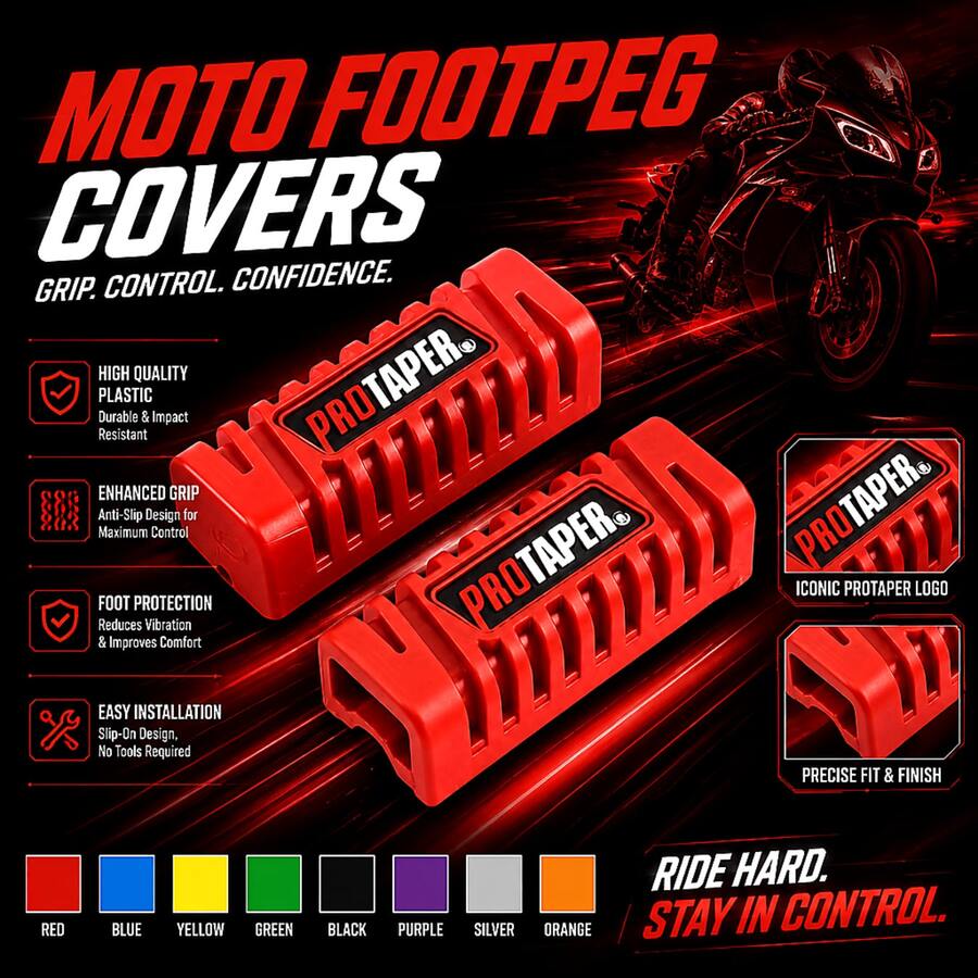 1 Pair Universal Motorcycle Front Footpeg Footrest Covers, Includes Off-Road Motorcycle Footrest Covers - 2pcs - View 1
