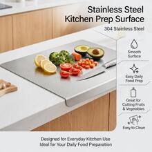 2026 Thickened & Oversized Heavy Duty Stainless Steel Cutting Board - Extra Large Thickened Cutting Board, Non-Slip Surface, Heavy Duty Structure, Suitable For Kitchen, Baking, Meat, Vegetables, Cookware, Food Enthusiasts - View 3