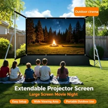 Portable Projector Screen With Edge Extension, 2-Minute Quick Installation, Includes Seamless Hooks, Screws, Ropes And Double-Sided Tape. Suitable For Home Theater, Outdoor Camping, Office Presentation And Party Games. Compact Foldable Design Without Creases, Compatible With Home Theater, Outdoor Camping, Office, Party Games Universal Projector Screen - one-size - View 2