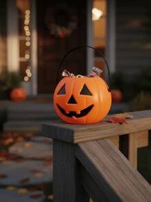 Halloween Pumpkin Bucket Candy Basket Halloween Decoration Halloween Party Favors - 籃子 - 16x13cm - 查看 1