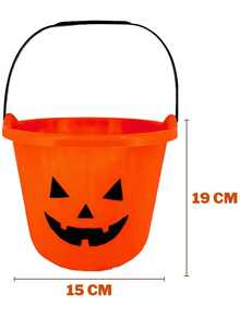 Halloween Pumpkin Bucket Candy Basket Halloween Decoration Halloween Party Favors - 桶 - 15x19cm - 查看 7