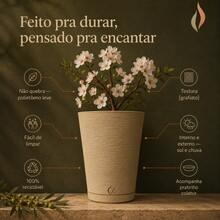 Plant Pot Column Grafiato PP - Beige - View 3