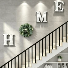 1組做舊風「HOME」木製壁掛飾品附人造花環，適合鄉村風牆面裝飾、復古居家裝飾、農舍風客廳、廚房、玄關，適用於喬遷、情人節、感恩節、生日、畢業等場合 - 1PC - 查看 4