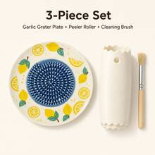 1 pieza Molinillo de ajo de cerámica con forma de fruta, cerámica reutilizable de alta calidad y duradera, placa multifuncional para moler jengibre y ajo, apto para ajo, jengibre, rábano picante, herramienta de cocina práctica para la cocina diaria, fácil de limpiar, almacenamiento conveniente, picador manual - Multicolor - Ver 21