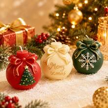 Zhonghui Mold 3D聖誕裝飾禮物球矽膠模具，蝴蝶結雪花樹Merry Xmas蠟燭模，適用DIY手工皂、樹脂、石膏及節日裝飾手工藝 - 聖誕節 - 查看 3