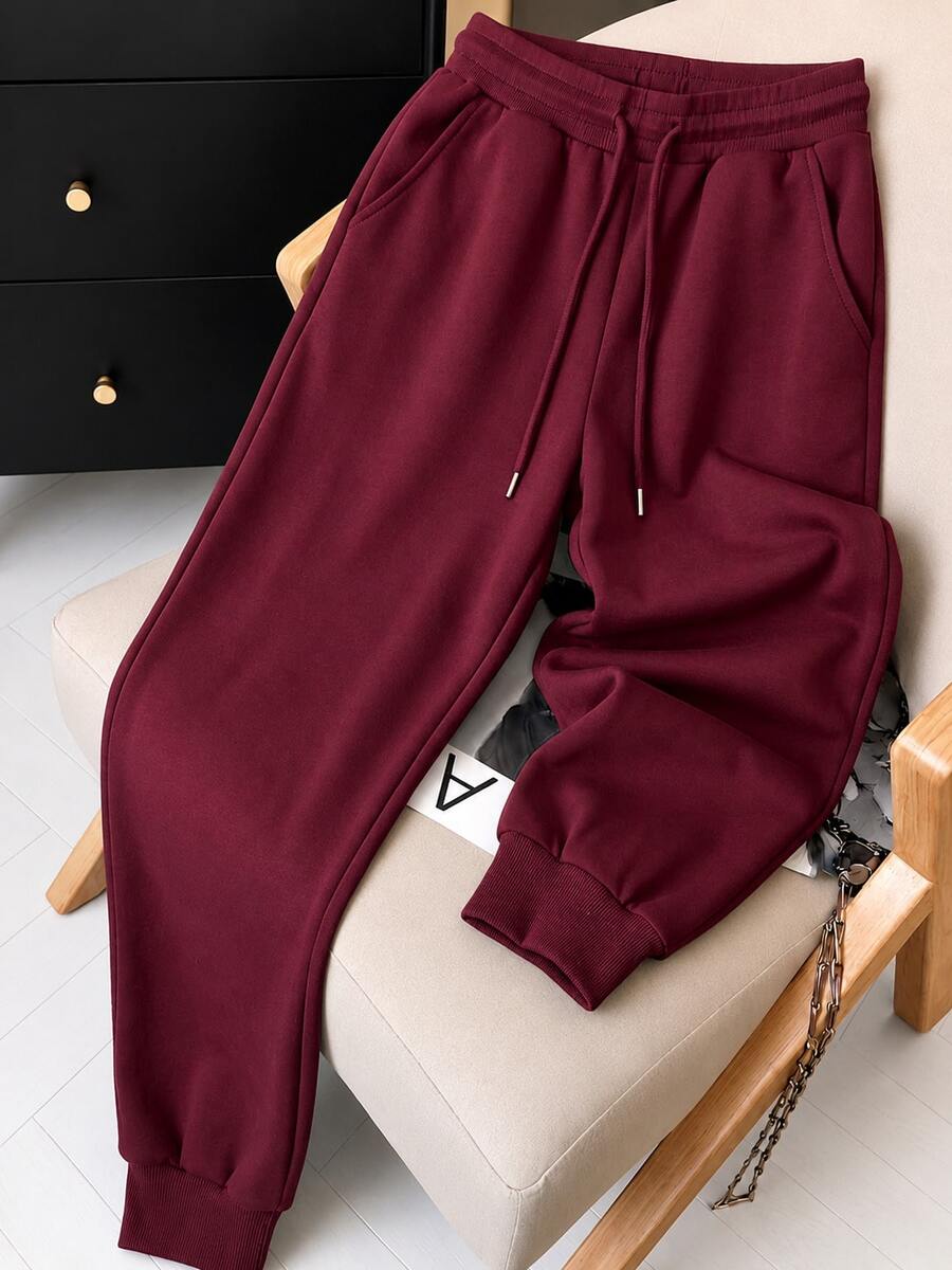 Women Sweatpants - Burgundy - View 1