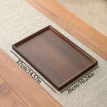 1pc Rectangular Bamboo Multi-Functional Tray, Minimalist Style, Suitable For Meal Service, Vanity, Bathroom Storage And Organization, Wooden Decorative Display Tray, Entryway Table Display Riser, Farmhouse Kitchen Countertop Center Decor, Suitable For Tea, Breakfast, Coffee And Snacks - Multicolor - View 13