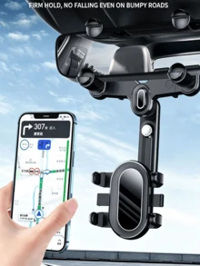 Car Rearview Mirror Navigation Mount Universal Back Mirror Bracket Telescopic Multi-Function Car Phone Holder Rotatable Adjustable Stable One-Hand Operation Easy Installation No Need To Look Down For Phone Viewing Enhanced Driving Safety Compatible With All Phones Multiple Styles Available Essential Gift For Drivers - A - View 5