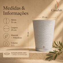 Plant Pot Column Grafiato PP - White - View 2