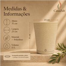 Plant Pot Column Grafiato PP - Beige - View 2