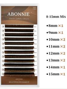 LAKANAKU Brown Easy-To-Apply Fan Eyelash Extensions Cocoa Color Automatic Fan Dense Eyelash Extension Set - CC - View 3