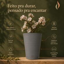 Plant Pot Column Grafiato PP - Grey - View 3