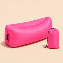 1pc Portable Inflatable Sofa Lounge Chair With Storage Bag, No Pump Needed Single Person Foldable Inflatable Sofa Travel Mat, Lightweight Rectangular Outdoor Seat, Suitable For Camping, Beach, Picnic, Backyard, Festival, Concert, Travel And Nap - Multicolor - View 13