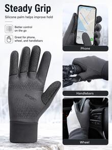 Winter Fleece Touchscreen Gloves, Unisex, Windproof, Waterproof, Warm, Non-Slip Grip, Suitable For Driving, Cycling, Commuting And Outdoor Activities - Multicolor - View 7