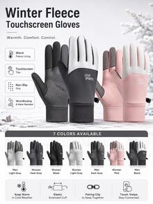 Winter Fleece Touchscreen Gloves, Unisex, Windproof, Waterproof, Warm, Non-Slip Grip, Suitable For Driving, Cycling, Commuting And Outdoor Activities - Multicolor - View 8