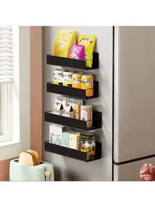 2 Packs Magnetic Spice Rack Organizer, Magnetic Shelf For Refrigerator, Spice Organizer For Spice Jars Fridge Seasoning Organizer Spice Holder For Kitchen Organization And Storage - View 6