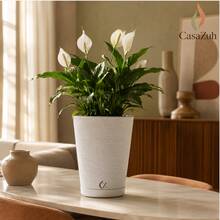 Plant Pot Column Grafiato PP - White - View 4