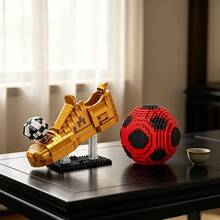 Colección de 834 piezas de bloques de construcción con diseño creativo, decoración de golf, fútbol, guante dorado, trofeo de mejor puntuación, decoración del hogar & colección, regalo de Navidad/Año Nuevo/Vacaciones/Cumpleaños - Multicolor - Ver 4