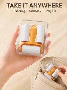 Portable Mini Lint Roller Set With Transparent Travel Storage Box And 3 Adhesive Rollers, Compact Clothing/Luggage/Travel Lint Remover, 4 Colors Available - Multicolor - View 10