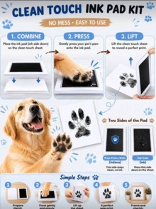 1 Set Pet Ink Pad, Suitable For Dogs And Cats, Water-Soluble Ink, Includes Paw/Hand/Nose Print Set - Dog Paw Print, Nose Print, Hand Print Set, Recommended By Kindergarten Teachers, Easy To Clean, High-Definition Stamp Pad, Multiple Colors Available, Clean Touch Footprint Component, Halloween Gift, Christmas Gift (Black), Birthday Gift, Creative DIY Toy For Girls - one-size - View 9
