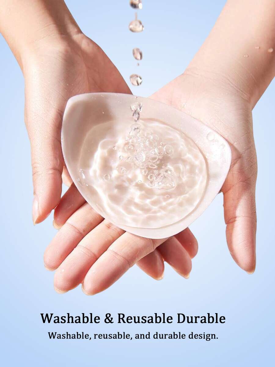 2 miếng/gói miếng che núm vú silicone hình tam giác màu trơn hình giọt nước mới cho nữ size lớn, tàng hình không đường may, mềm mại thoải mái dùng cho váy, đầm dạ hội và nhiều trang phục khác - Màu be - Xem 1