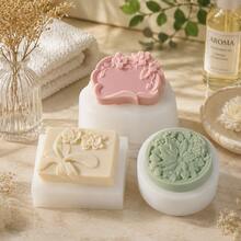 Flower Silicone Soap Mold Luxury Floral Embossed Soap Making Mold DIY Botanical Craft Mold For Handmade Soap Candle Wax Resin Art - Flower Mold - View 9