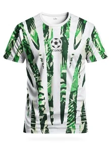 Camiseta de fútbol estilo Nigeria para hombre & Nombre y número personalizables & Cuello redondo suave y ligero top deportivo & Entrenamiento, casual, regalo & Copa del Mundo verano - Multicolor - Ver 3
