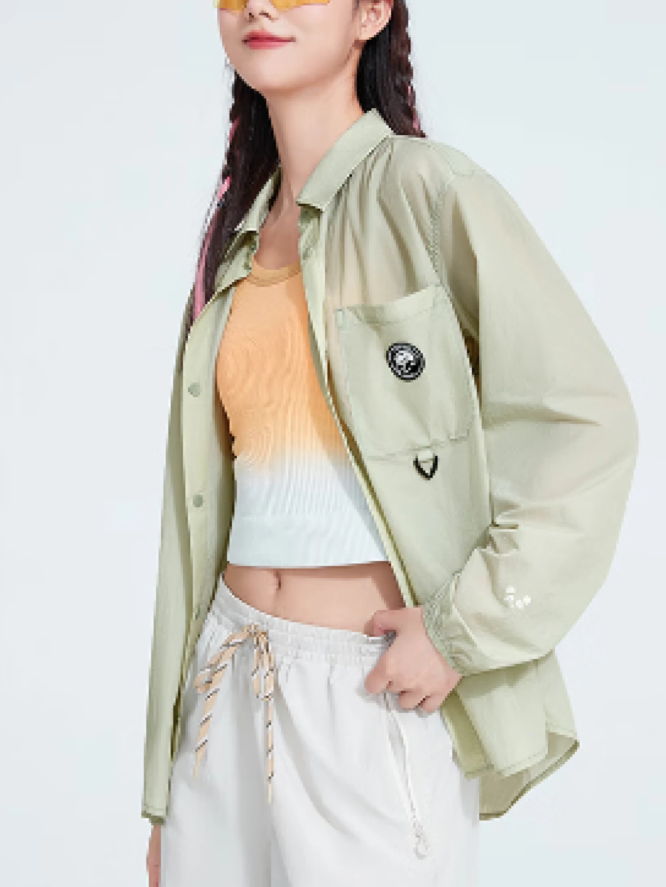 CAMEL CROWN Summer Cooling Lightweight Outdoor Sun Protection Shirt, Loose Long Sleeve Water Repellent UV Protection Jacket - Sand Green - View 1