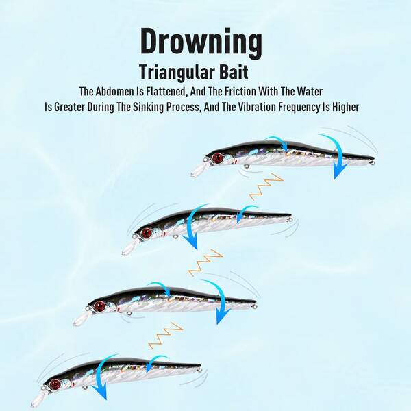 DARK SKERRY 8.5g/16g Sinking Minnow Lure, Long Casting Suspending Vibrating Sinking Minnow Fishing Bait, Bass Lure, Artificial Bait, Freshwater And Saltwater Universal