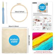 DIY Punch Needle Embroidery Kit, Includes Punch Needle, Yarn, Instructions, Embroidery Hoop And Pre-Printed Fabric, Sloth Pattern, Suitable For Home Wall Decor, Perfect Gift For Family And Friends, 20X20cm (7.87X7.87 Inches) - A - View 7