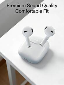 TWS True Wireless In‑Ear Earbuds, Bluetooth 5.3 Earphones With Touch Control, Long Playback Time, Hi‑Fi Stereo Sound, Built‑In Mic For Clear Calls, Ergonomic Comfort Fit For Daily Use - White - View 4
