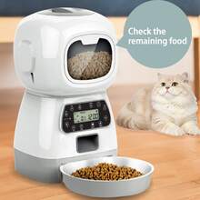 Automatic Pet Food Dispenser, 3.5L/118oz, Smart Pet Feeder, Cat Food Dispenser, With Stainless Steel Bowl, 4 Meals Per Day Scheduled Feeding, With Programmable Timer, Voice Recording Function, With Twist Lock Lid, Suitable For Daily Feeding Of Cats And Dogs - 3.5L - View 6