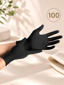 100 Guantes Azules, Negros, Rosas o Morados de Nitrilo Vinil de Alta Calidad, Sin Látex, Sin Polvo, Diseño Ambidiestro, Ajuste Perfecto, Desechables y Resistentes - 100 piezasM - Ver 2