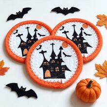Crocheted Pumpkin Coasters - Handmade, Personalized Heat-Resistant Coasters, Perfect For Halloween And Fall Home Decor, Suitable For Parties, Weddings, Birthdays, Holidays, Home Decor, And Halloween Table Decorations. - Multicolor - View 2