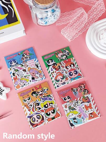 Warner Bros 1packs Genuine 'The Powerpuff Girls' Cute Stickers ,PVC Decal Decoration, Suitable For Phone Skateboard,Luggage,Fridge,DIY Scrapbook,Back To School Gift(Random Style)