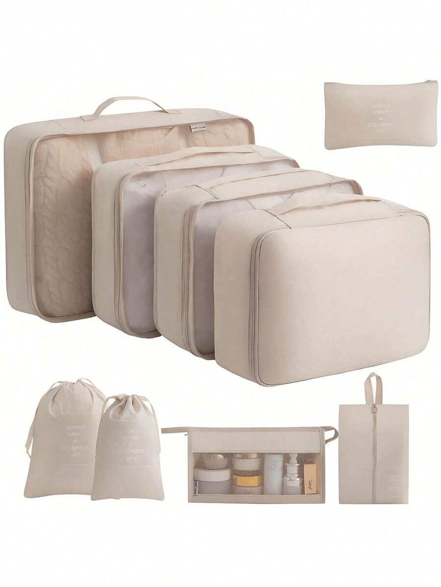 Multi-Sized Travel Organizers Easy Sorting Quick Access Durable Zip Packing Pouches For Family Backpackers Water-Resistant Suitcase Organizer Bags For Weekend Getaway Cruise Luggage Packing Kit Luggage Accessories - Multicolor - View 1